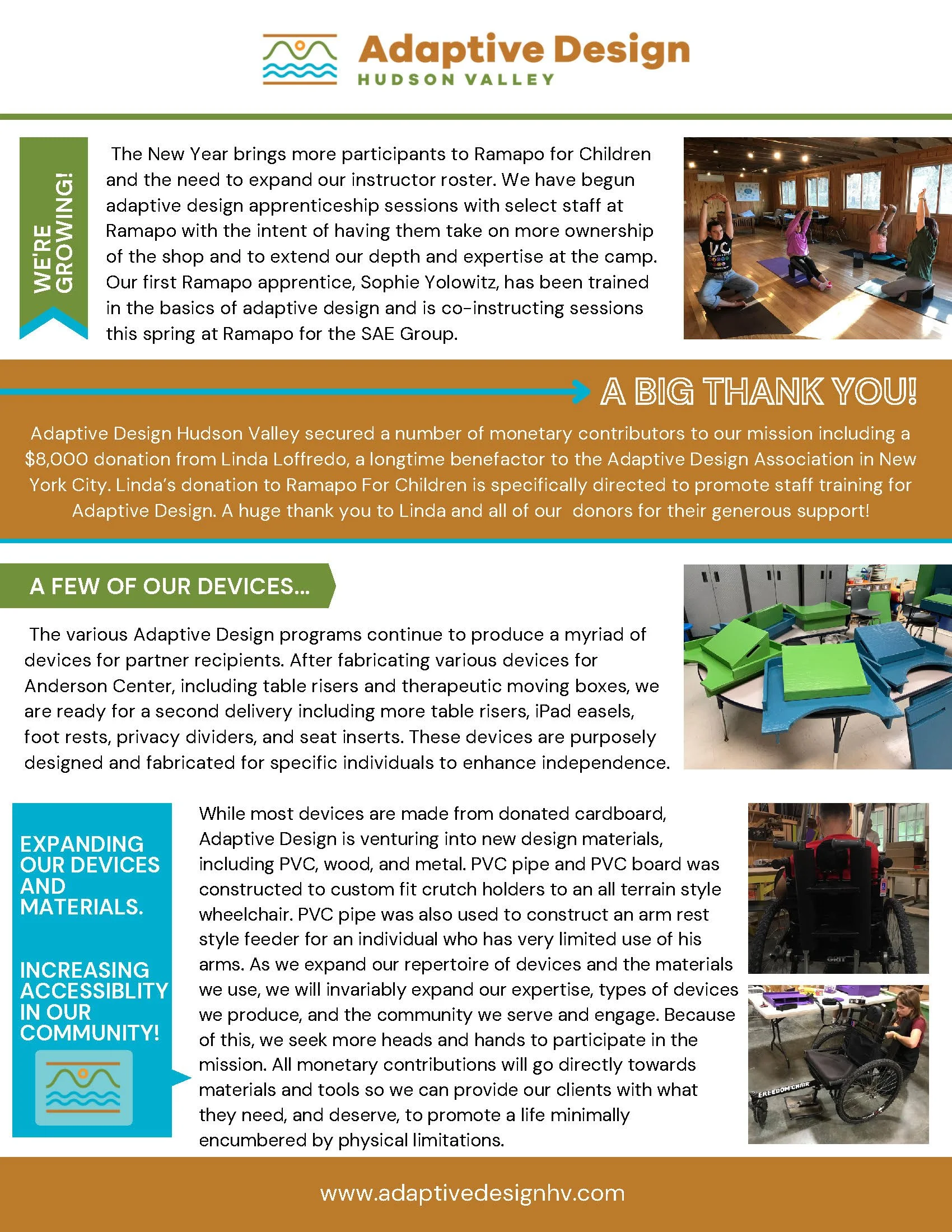 February Newsletter — Adaptive Design Hudson Valley